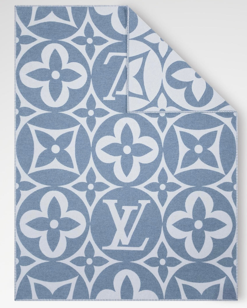 DECKE MONOGRAMM Blau