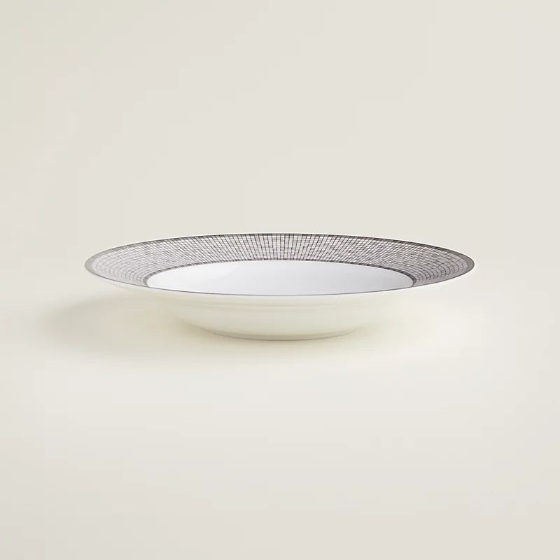 Piatto fondo in porcellana Silver