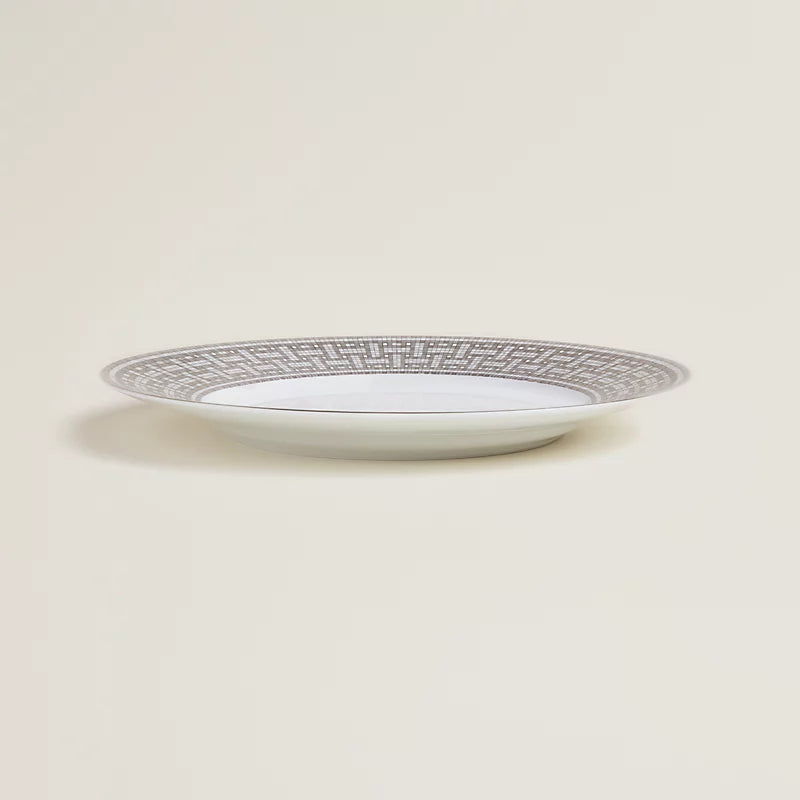 Piatto piano in porcellana Silver