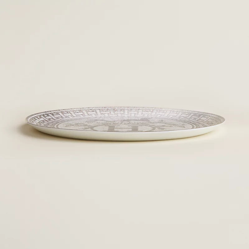 Piatto da torta in porcellana Silver