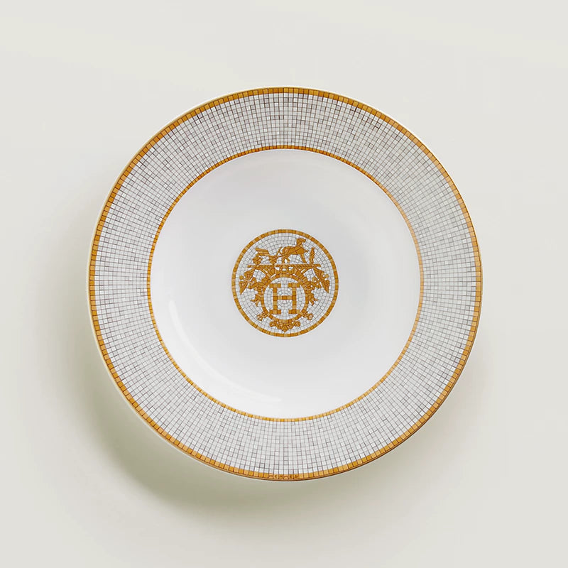 Piatto fondo in porcellana Gold
