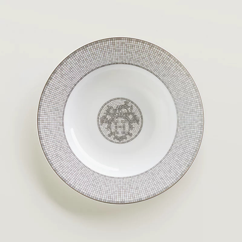 Piatto fondo in porcellana Silver