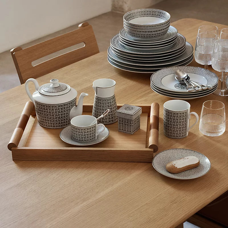 Tazzina da caffè con piattino in porcellana Silver